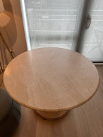 Travertine round kitchen / dining table
