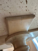 Travertine round kitchen / dining table