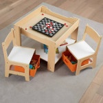 Kids storage table and chairs with reversible table top - NEW