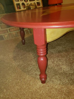 Farmhouse Red Round Americana Star Coffee Table