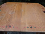 Wood table with painted design