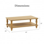 Large light oak farmhouse wood coffee table - NEW