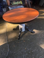 WOODEN PEDESTAL TABLE