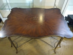 John Richards European Crossroads line Iron and Wood Inlay Table