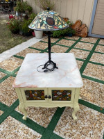 Bedside table with lamp