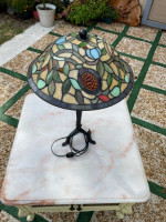 Bedside table with lamp