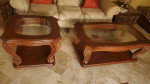 Set of (2) cherry wood coffee table