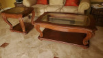 Set of (2) cherry wood coffee table