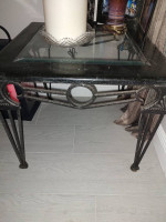 Coffee table end table and couch table wrought iron