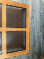 SQUARE COFFEE TABLE ON LOCKING WHEEL CASTERS SOLID OAK