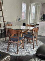 Mid-century Modern Dining Table Set (4 chairs)