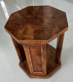 Burl Wood Octagon End Table 21” h x 18” w
