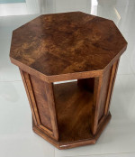 Burl Wood Octagon End Table 21” h x 18” w