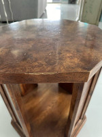 Burl Wood Octagon End Table 21” h x 18” w