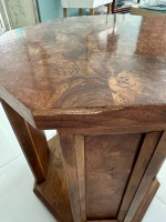 Burl Wood Octagon End Table 21” h x 18” w