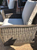 Patio Glider Swivel Chairs & Table Firepit