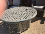 Patio Glider Swivel Chairs & Table Firepit