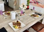 Dining table and four chairs