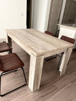 Dining table and four chairs
