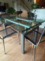 Glass Top Dining Table and Chairs