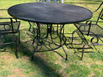 Beautiful Wrought Iron Patio Set Table and 4 Rockers**