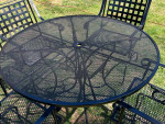 Beautiful Wrought Iron Patio Set Table and 4 Rockers**