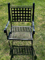Beautiful Wrought Iron Patio Set Table and 4 Rockers**