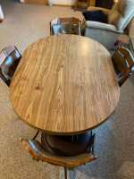 Oval table for dining room + 4 chairs