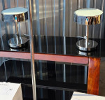 2 TABLE LAMPS CHROME METAL OOP Stockholm 2017 Dimmable LED Pair