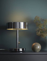 2 TABLE LAMPS CHROME METAL OOP Stockholm 2017 Dimmable LED Pair