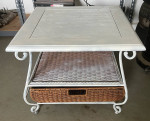 Heavy Side Table with Middle Drawer