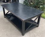 Real Wood Black Rectangular Coffee Table