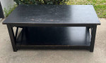 Real Wood Black Rectangular Coffee Table
