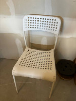 SMALL BLACK CARD TABLE & 3 CHAIRS