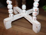 VTG Shabby Distressed White Rustic Farmhouse Plant Stand Stool Table