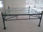 Modern Metal Brass Glass Coffee Table 45" inches Square