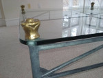 Modern Metal Brass Glass Coffee Table 45" inches Square