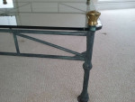 Modern Metal Brass Glass Coffee Table 45" inches Square