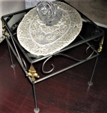 Wrought Iron End Table with Removable Glass Top