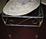 Wrought Iron End Table with Removable Glass Top