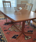 Teak Dining Table and Custom Table Pads