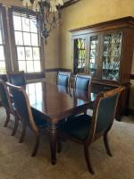 Dining Table with Six Chairs and China Cabinet