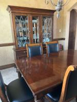 Dining Table with Six Chairs and China Cabinet