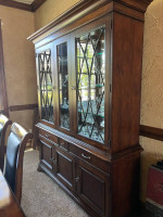 Dining Table with Six Chairs and China Cabinet