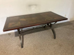Dining table - Nice dark wood wood and tile - Sturdy - Was $1,200