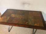 Dining table - Nice dark wood wood and tile - Sturdy - Was $1,200