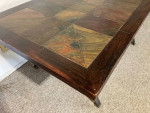 Dining table - Nice dark wood wood and tile - Sturdy - Was $1,200