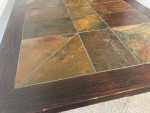 Dining table - Nice dark wood wood and tile - Sturdy - Was $1,200