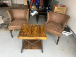 two chairs and side table