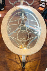 Coffee Table and End Table Marble Glass Metal